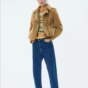 zara teddy biker jacket